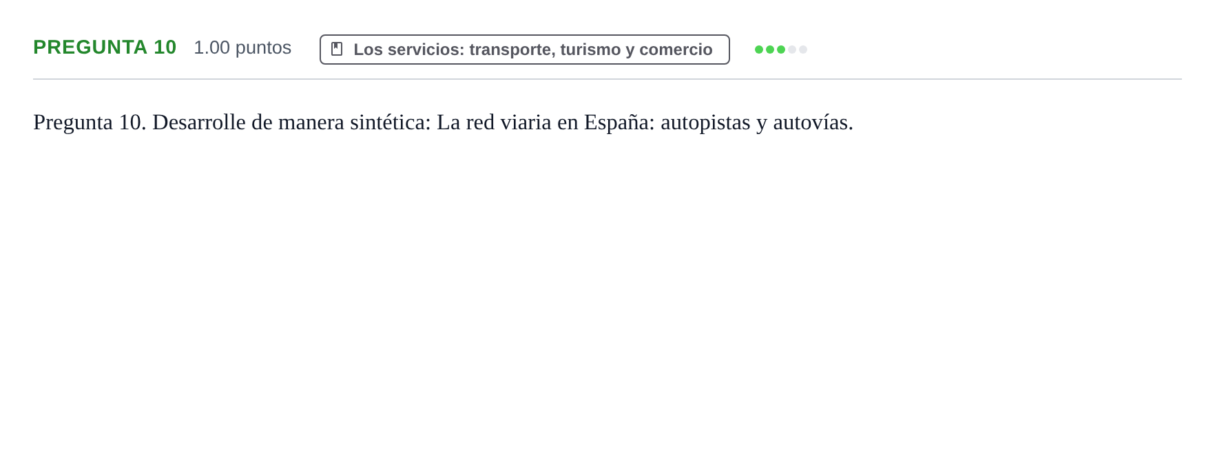 Enunciado: Pregunta 10 · Geografía PAU Asturias Extraordinaria 2024