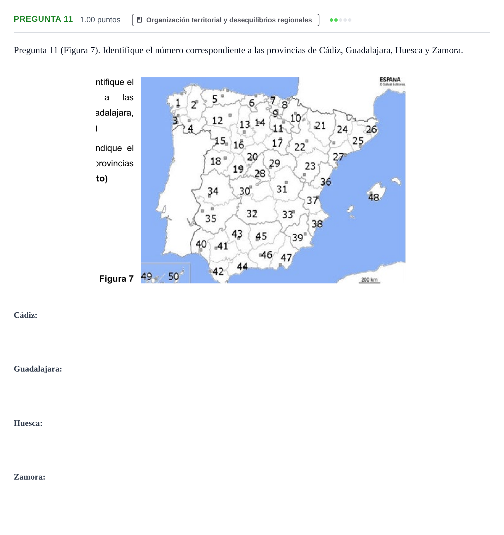 Enunciado: Pregunta 11 · Geografía PAU Asturias Extraordinaria 2024