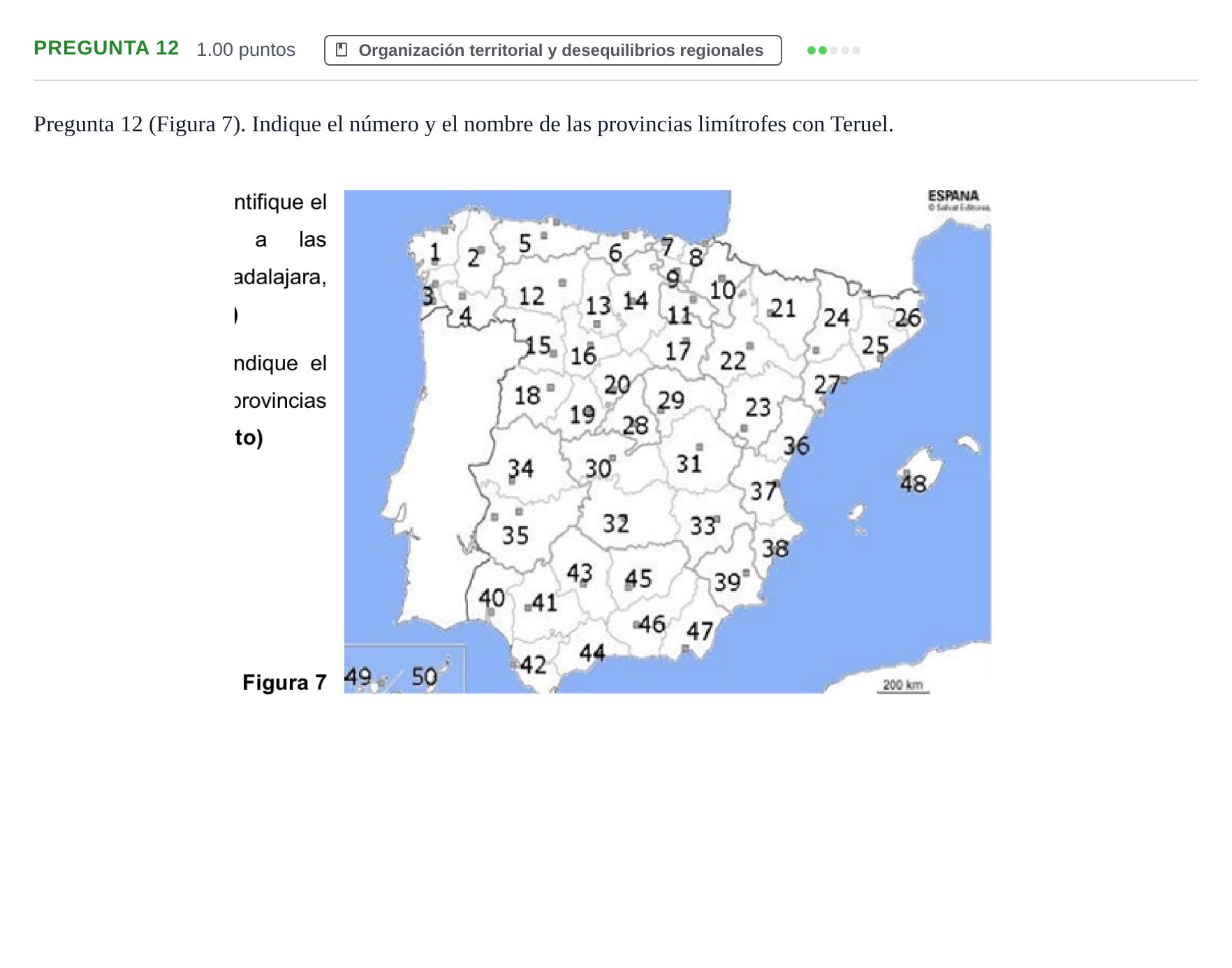 Enunciado: Pregunta 12 · Geografía PAU Asturias Extraordinaria 2024