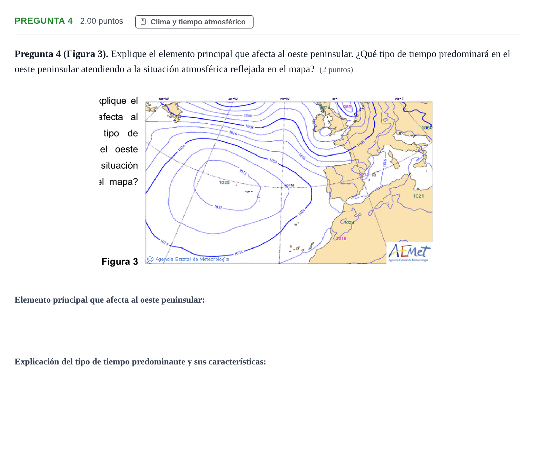 Enunciado: Pregunta 4 · Geografía PAU Asturias Extraordinaria 2024