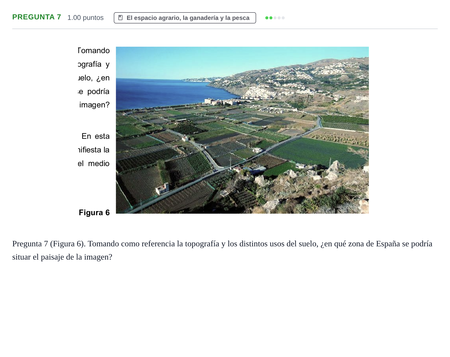 Enunciado: Pregunta 7 · Geografía PAU Asturias Extraordinaria 2024