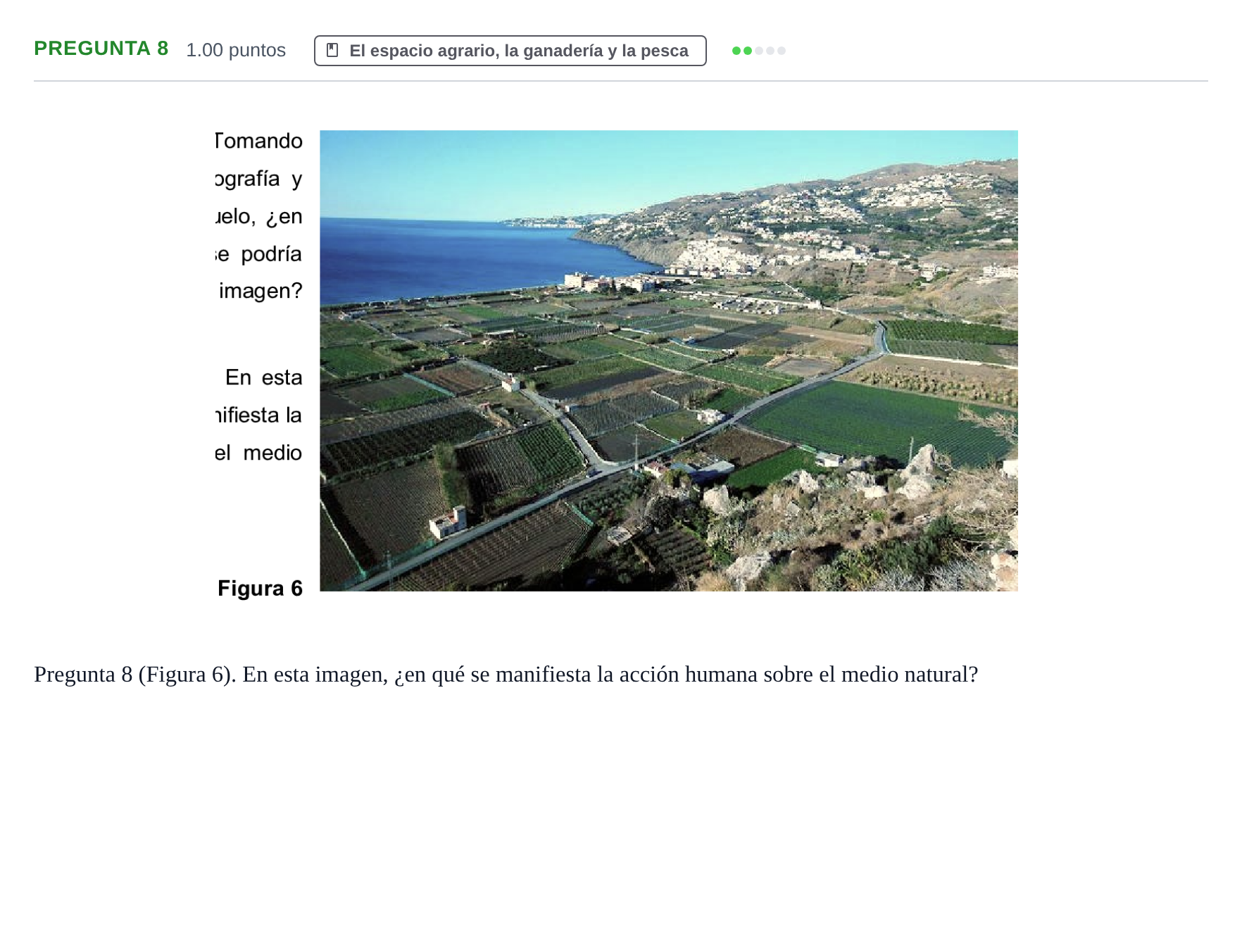 Enunciado: Pregunta 8 · Geografía PAU Asturias Extraordinaria 2024