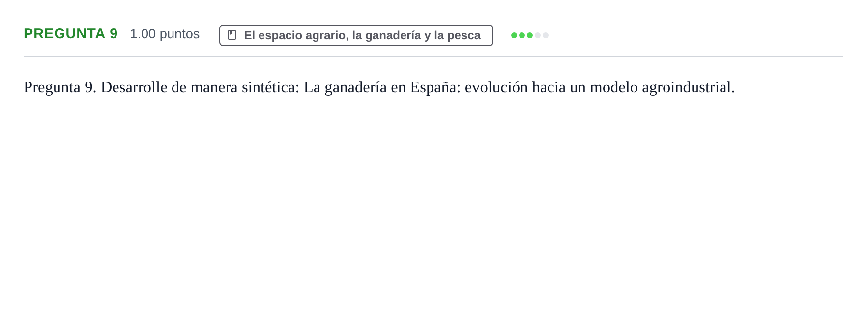 Enunciado: Pregunta 9 · Geografía PAU Asturias Extraordinaria 2024
