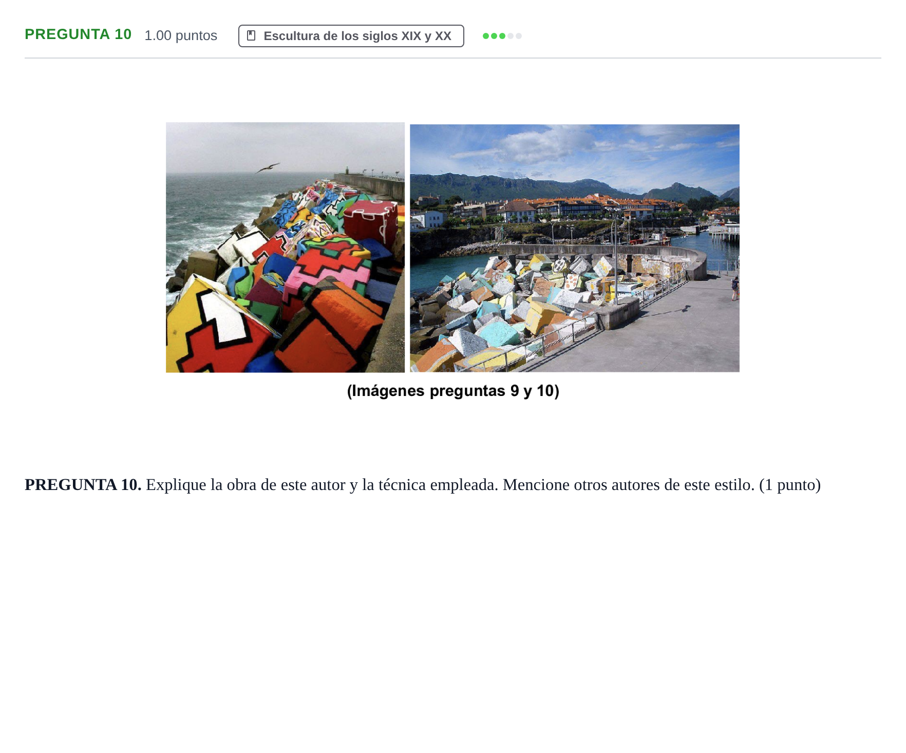 Enunciado: Pregunta 10 · Fundamentos Artísticos PAU Asturias Ordinaria (Fundamentos del Arte II) 2024