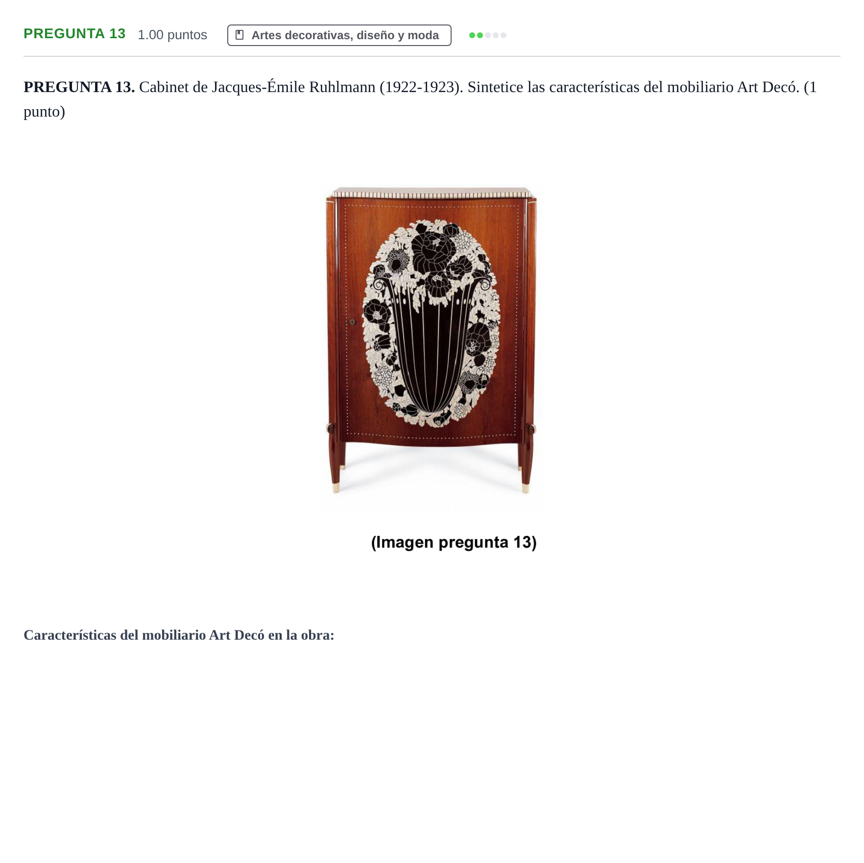 Enunciado: Pregunta 13 · Fundamentos Artísticos PAU Asturias Ordinaria (Fundamentos del Arte II) 2024