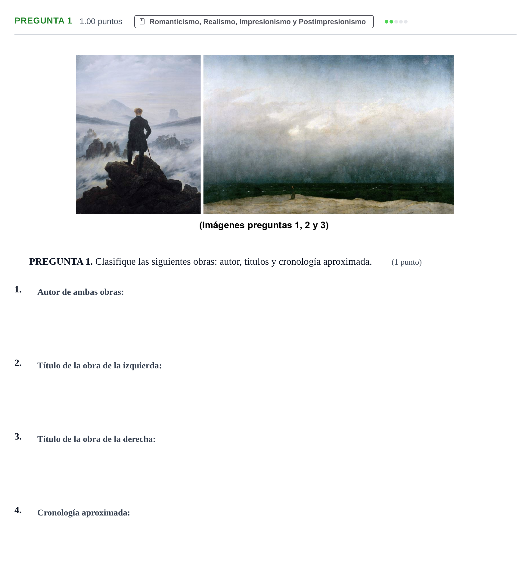 Enunciado: Pregunta 1 · Fundamentos Artísticos PAU Asturias Ordinaria (Fundamentos del Arte II) 2024