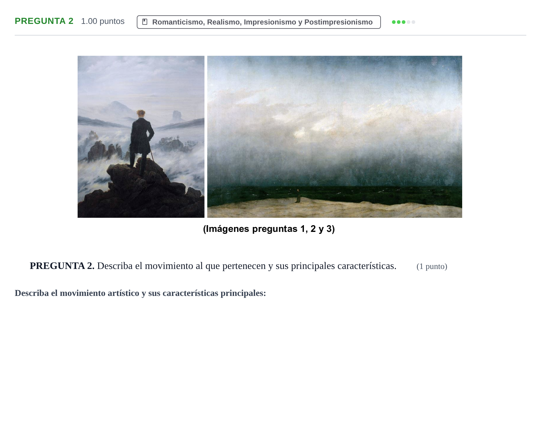 Enunciado: Pregunta 2 · Fundamentos Artísticos PAU Asturias Ordinaria (Fundamentos del Arte II) 2024