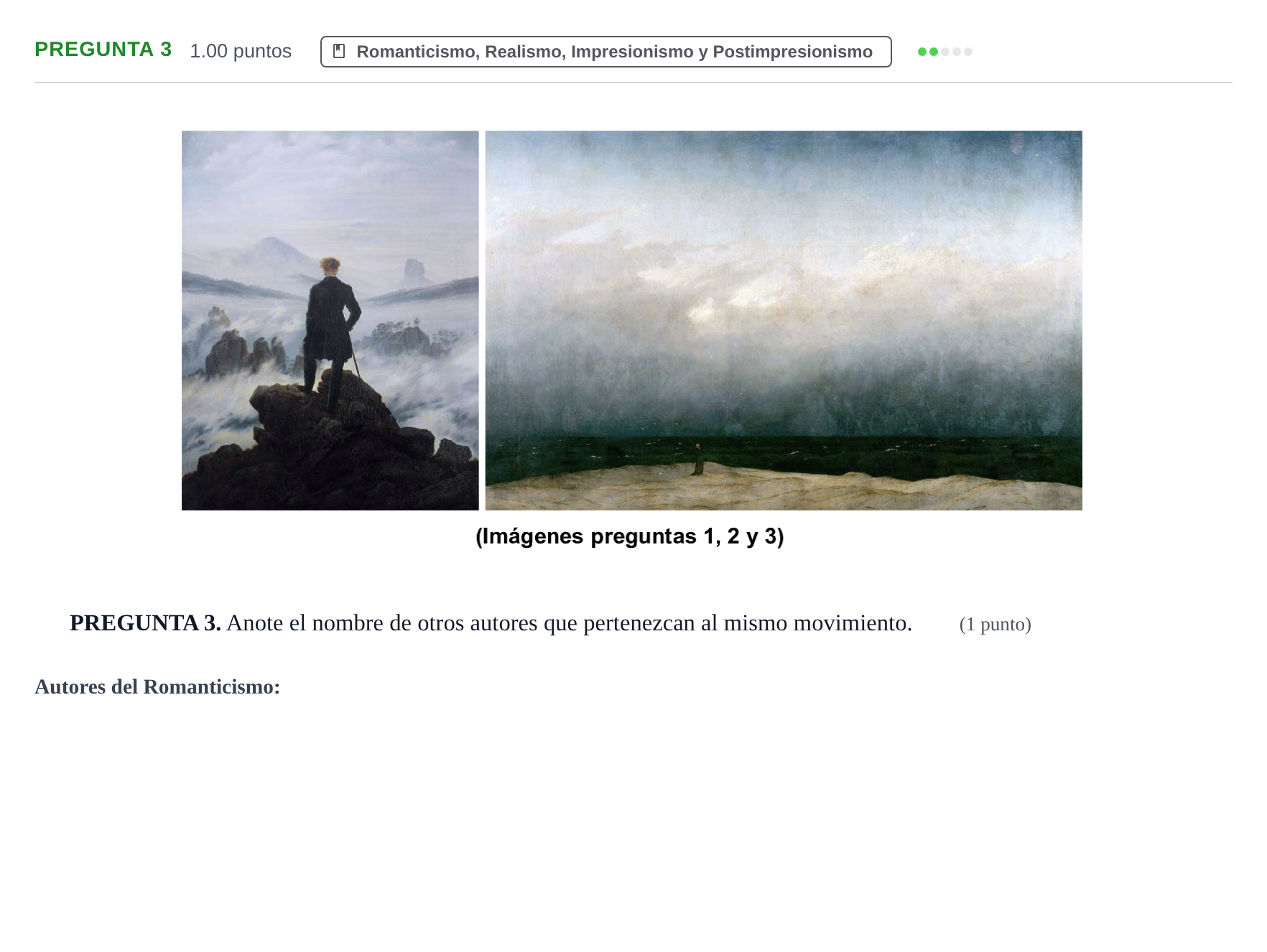 Enunciado: Pregunta 3 · Fundamentos Artísticos PAU Asturias Ordinaria (Fundamentos del Arte II) 2024