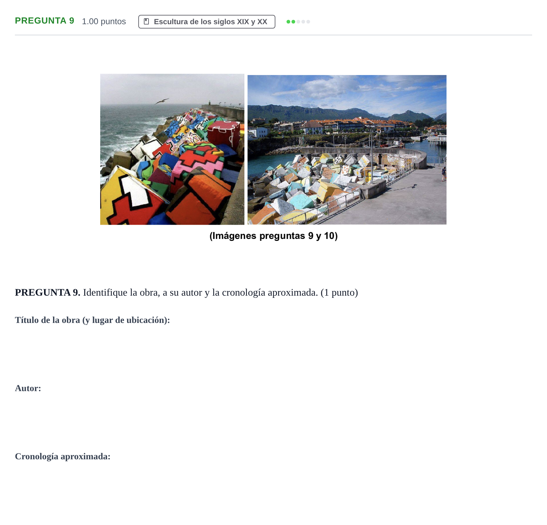 Enunciado: Pregunta 9 · Fundamentos Artísticos PAU Asturias Ordinaria (Fundamentos del Arte II) 2024