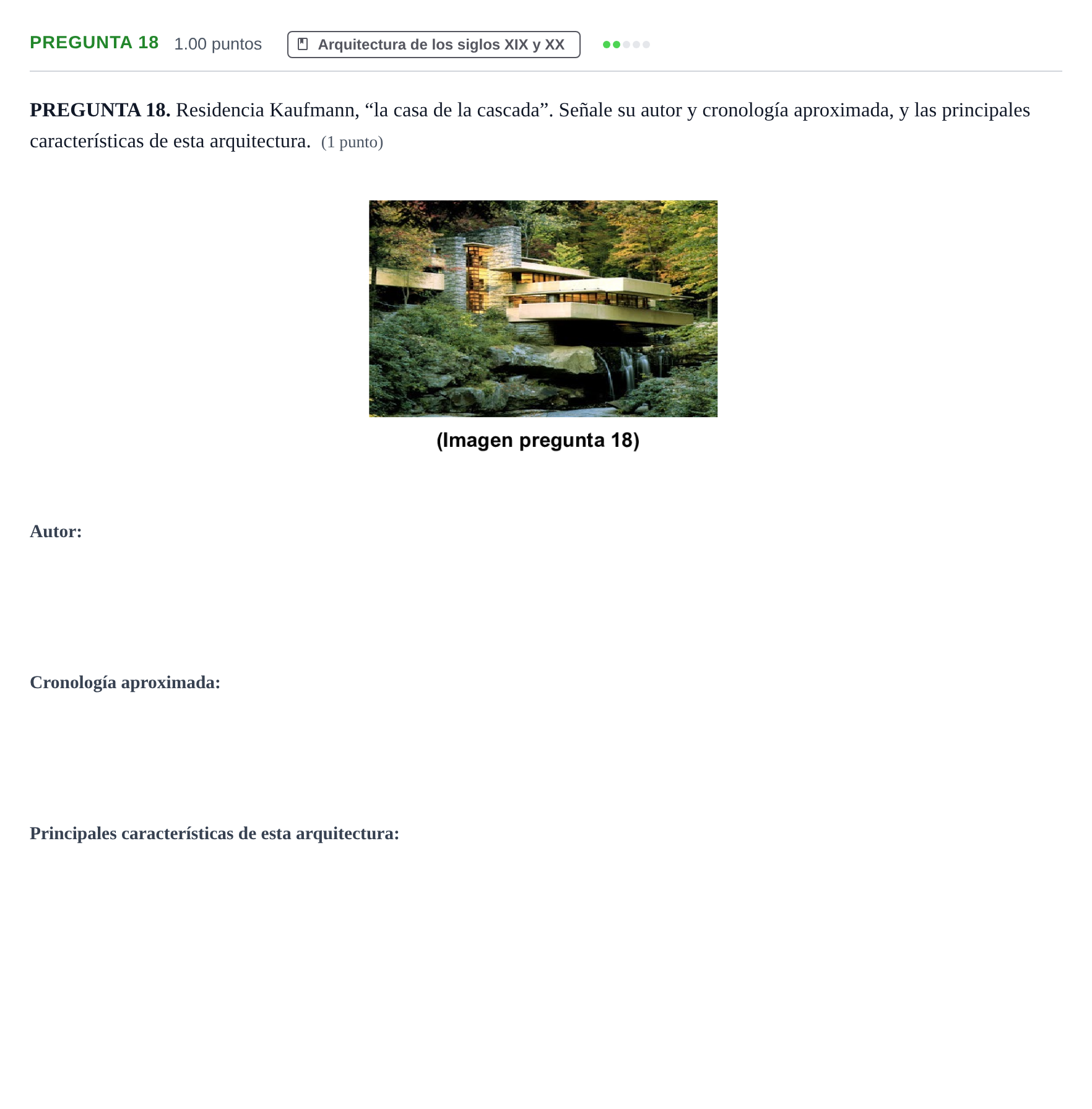 Enunciado: Pregunta 18 · Fundamentos Artísticos PAU Asturias Extraordinaria (Fundamentos del Arte II) 2024