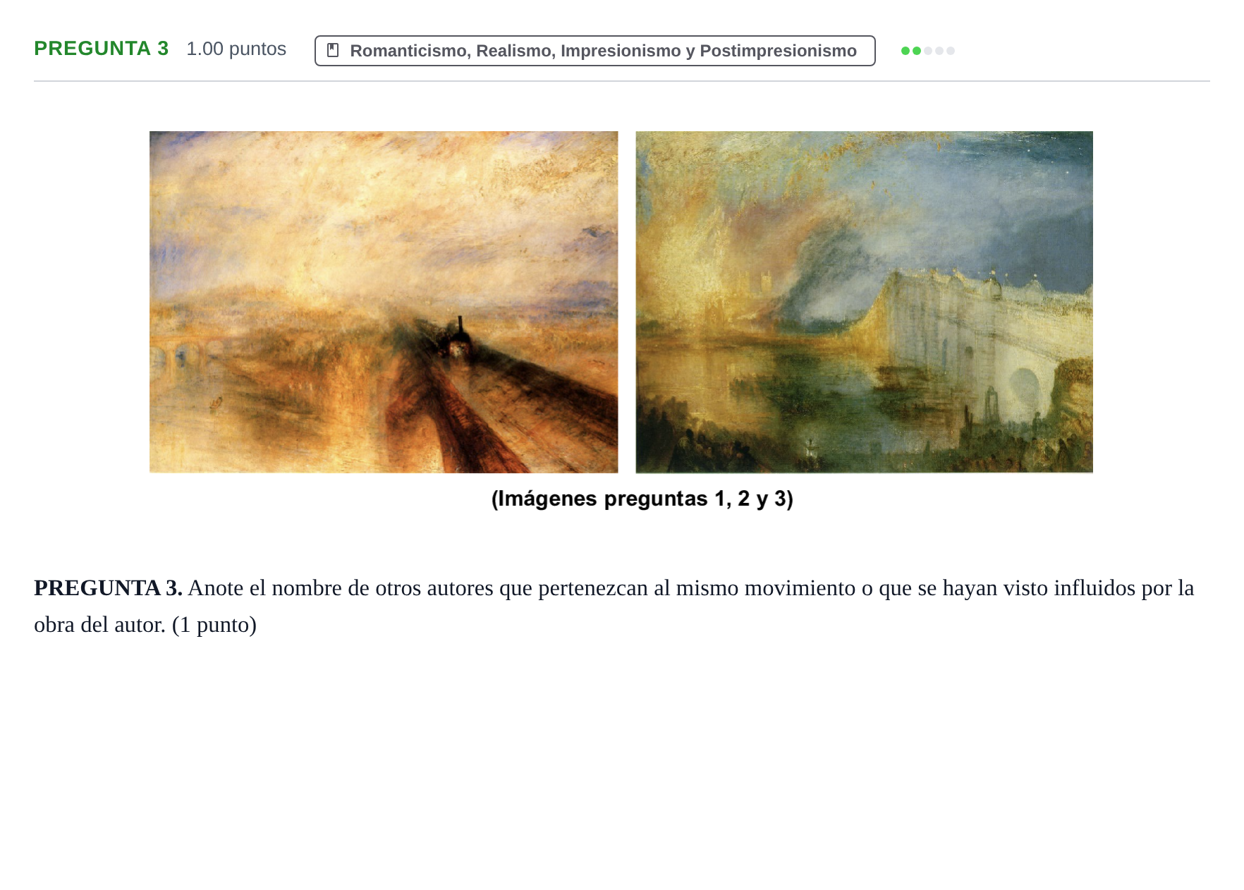 Enunciado: Pregunta 3 · Fundamentos Artísticos PAU Asturias Extraordinaria (Fundamentos del Arte II) 2024