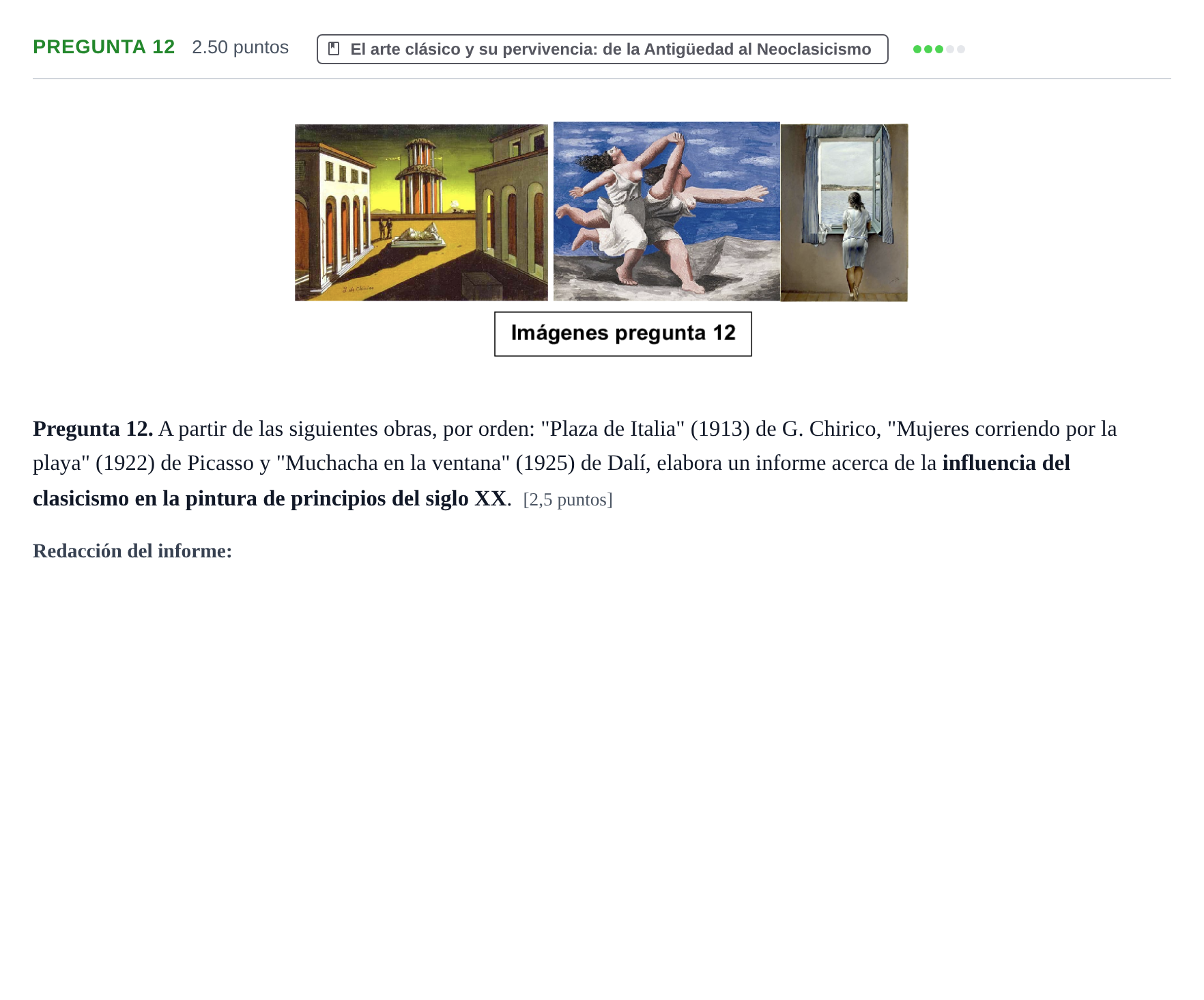Enunciado: Pregunta 12 · Fundamentos Artísticos PAU Asturias Ordinaria 2024