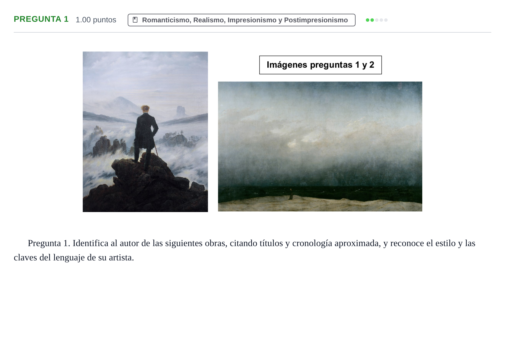 Enunciado: Pregunta 1 · Fundamentos Artísticos PAU Asturias Ordinaria 2024