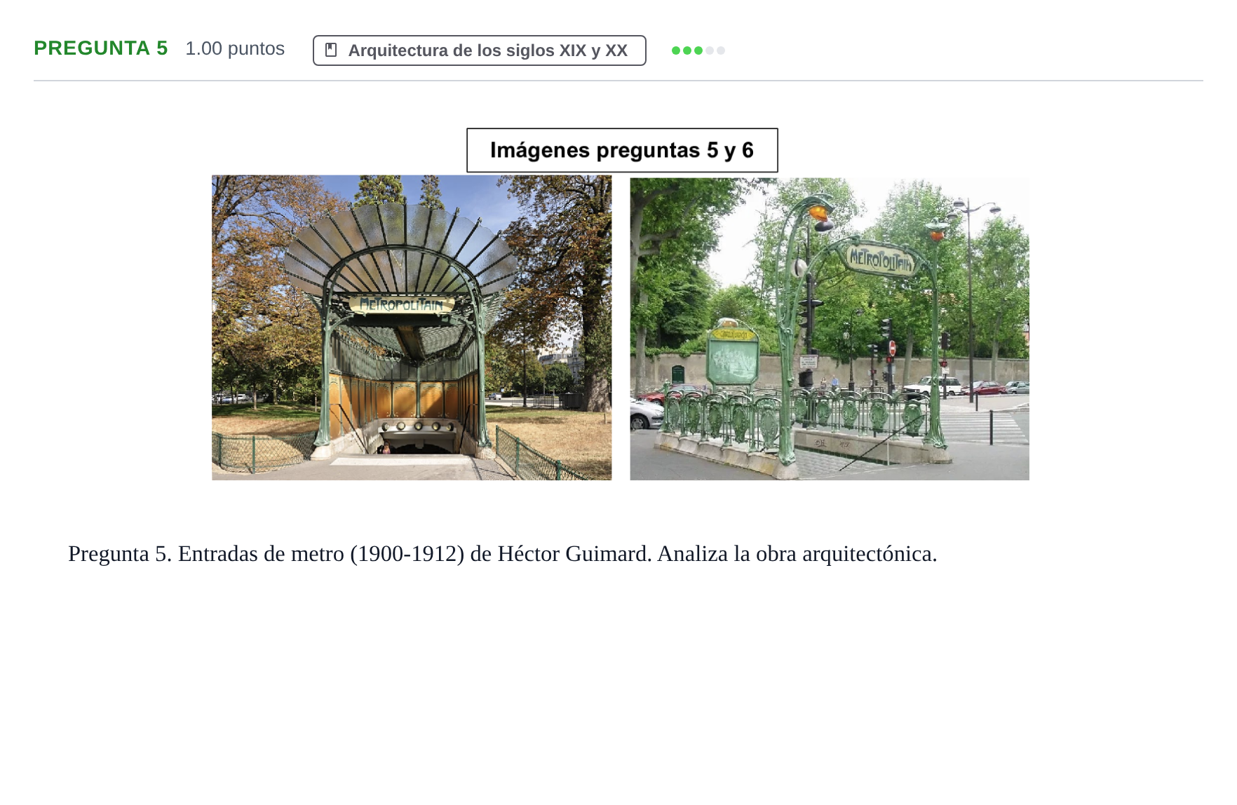 Enunciado: Pregunta 5 · Fundamentos Artísticos PAU Asturias Ordinaria 2024
