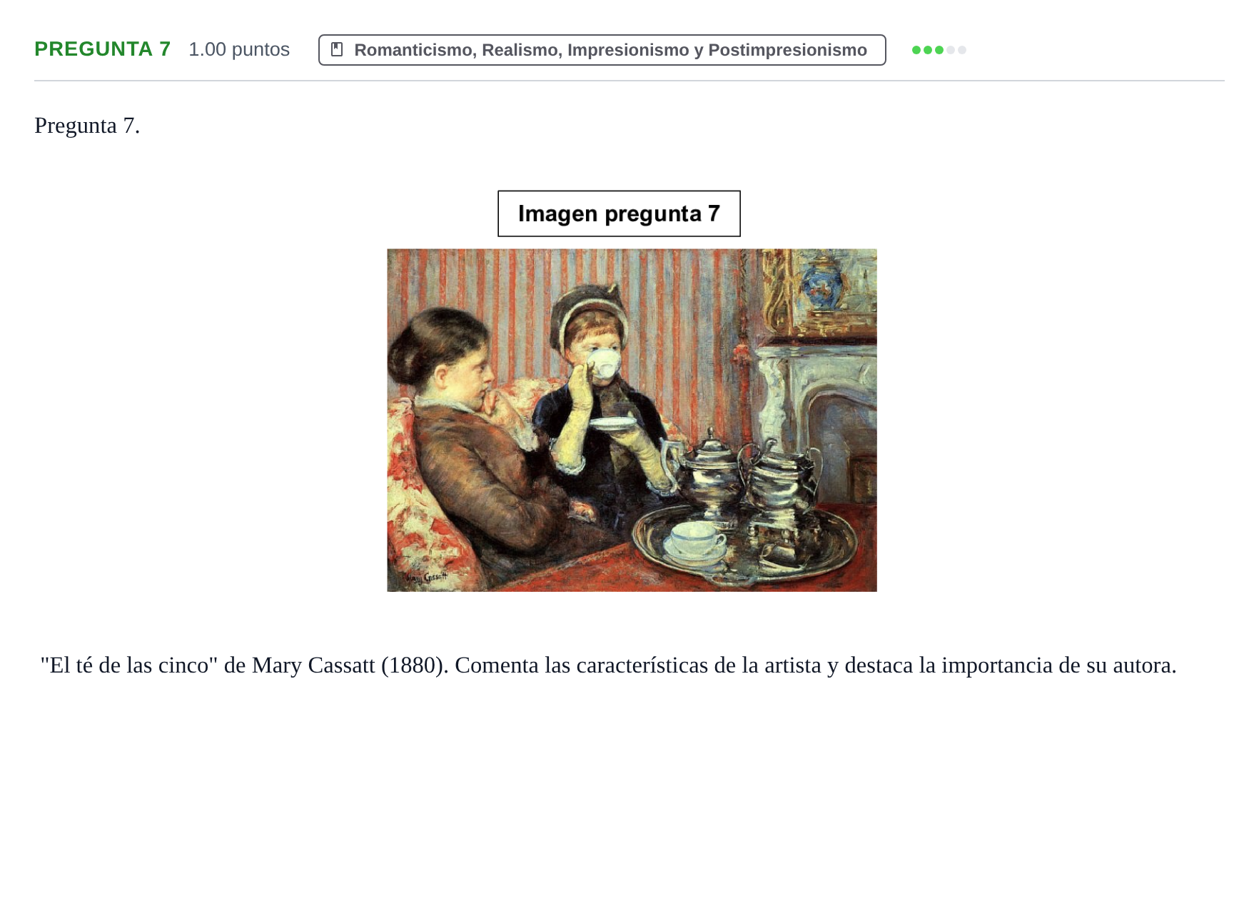 Enunciado: Pregunta 7 · Fundamentos Artísticos PAU Asturias Ordinaria 2024