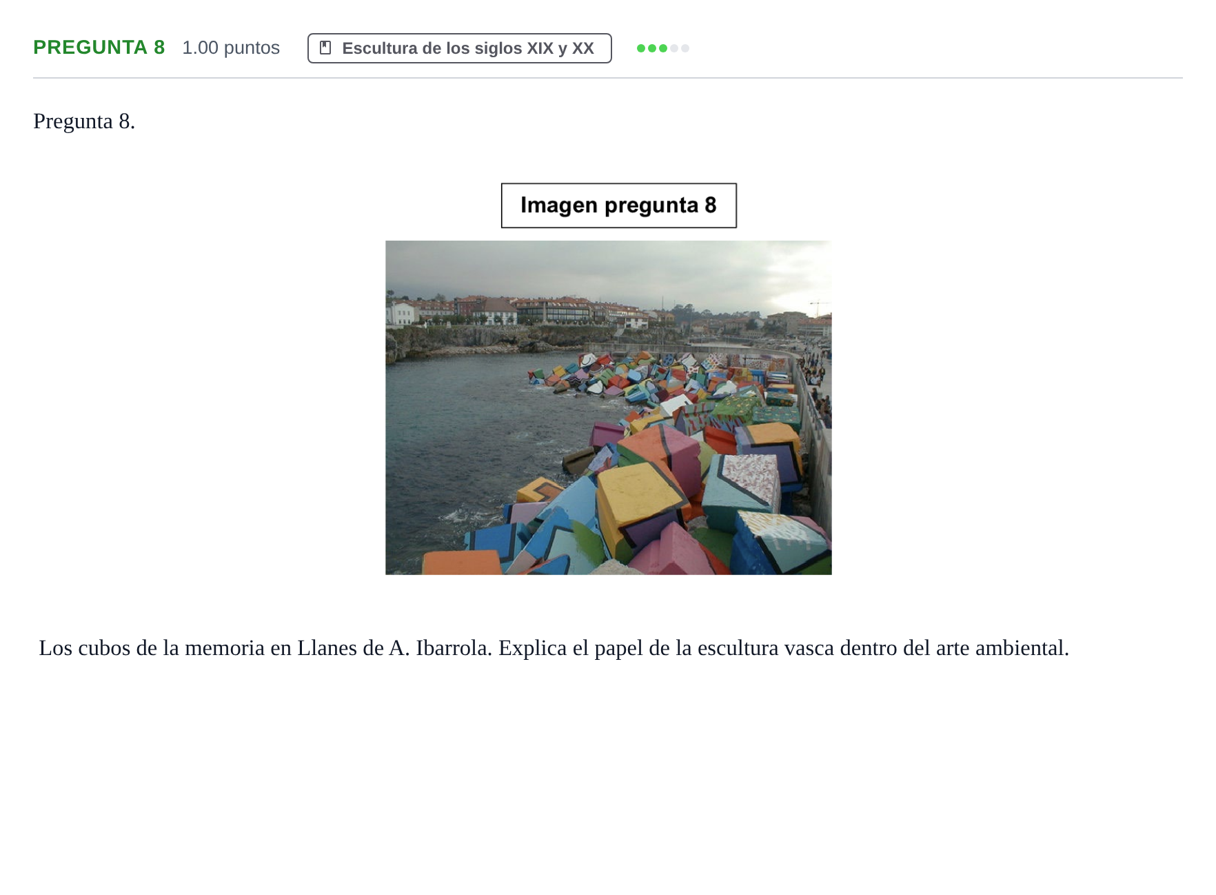 Enunciado: Pregunta 8 · Fundamentos Artísticos PAU Asturias Ordinaria 2024
