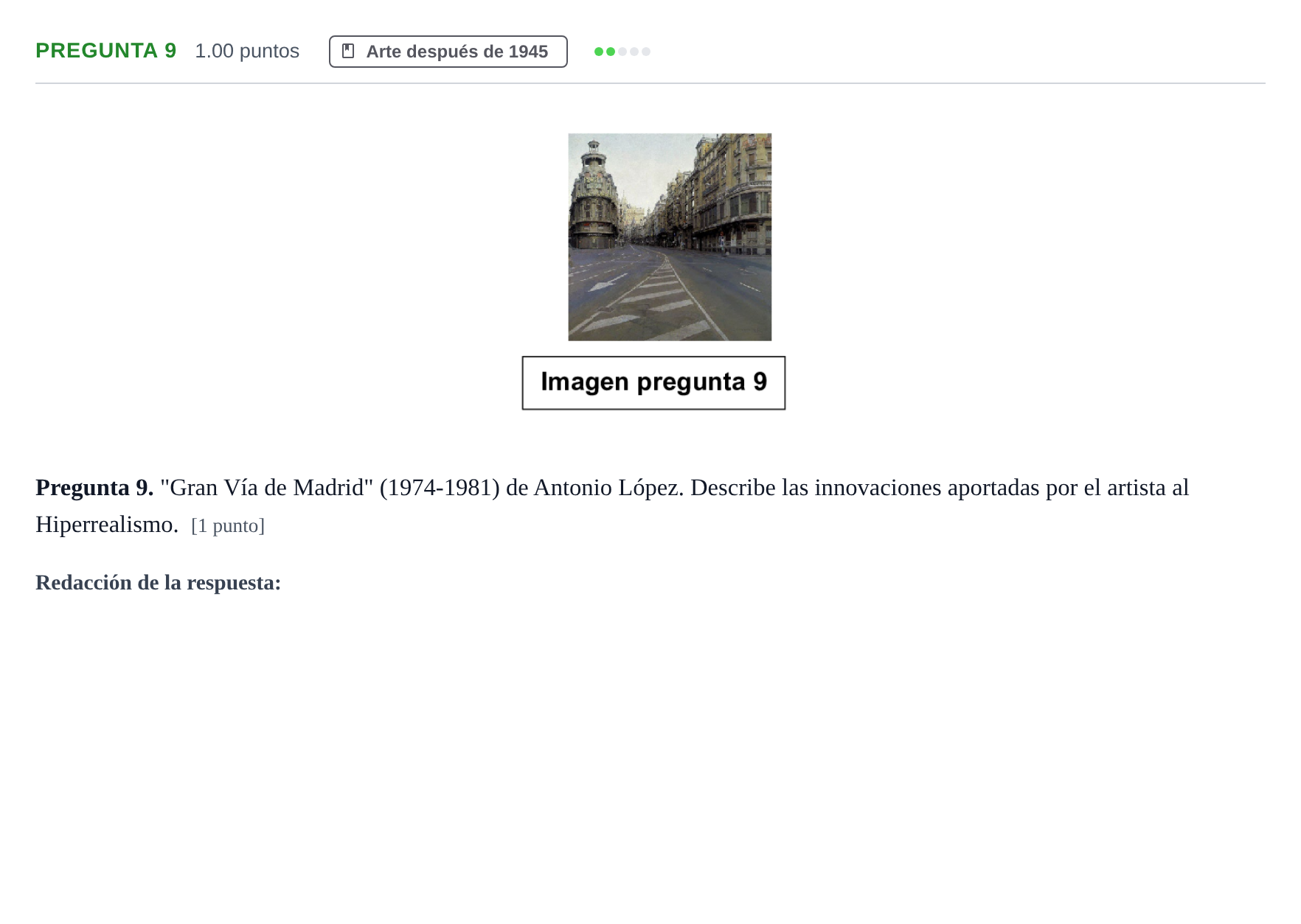 Enunciado: Pregunta 9 · Fundamentos Artísticos PAU Asturias Ordinaria 2024