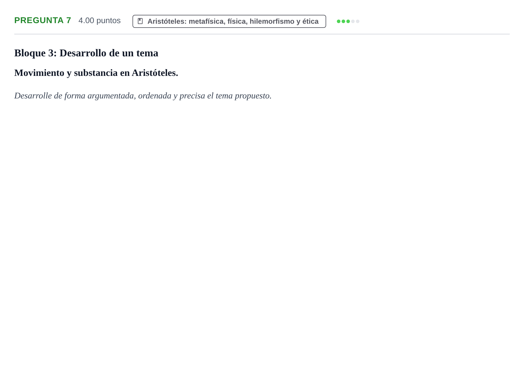 Enunciado: Pregunta 7 · Historia de la Filosofía PAU Asturias Ordinaria 2024