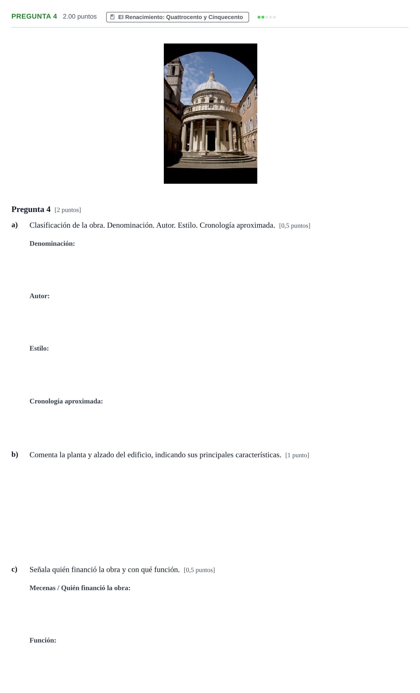 Enunciado: Pregunta 4 · Historia del Arte PAU Asturias Ordinaria 2024