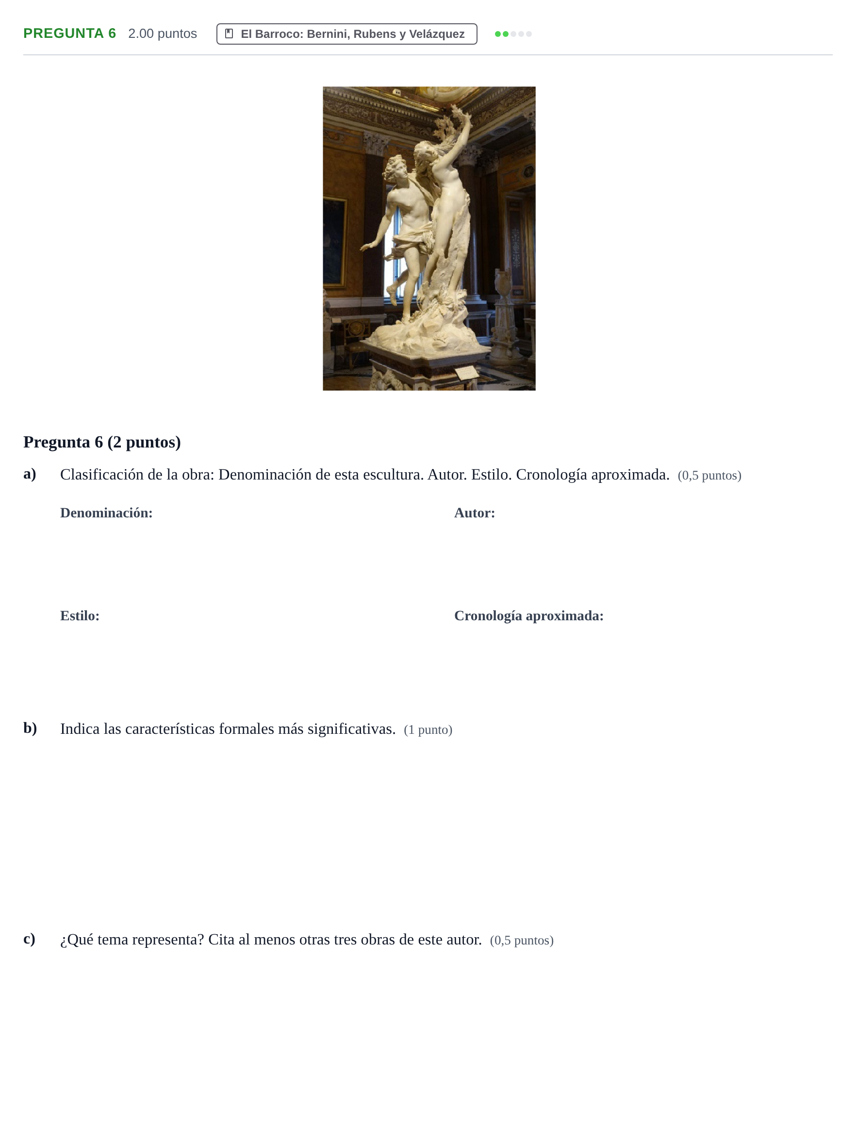 Enunciado: Pregunta 6 · Historia del Arte PAU Asturias Ordinaria 2024