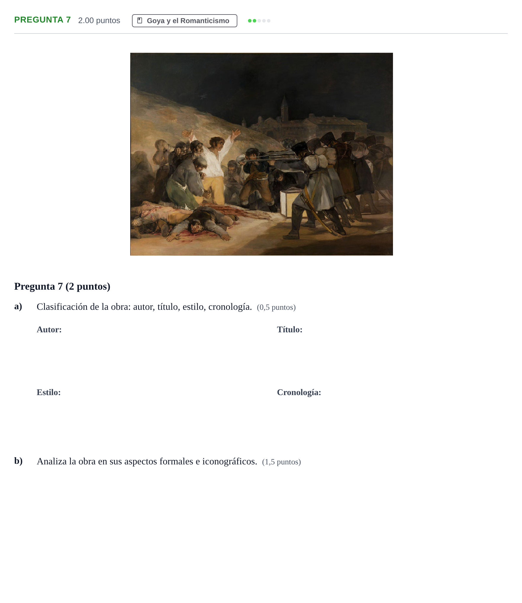Enunciado: Pregunta 7 · Historia del Arte PAU Asturias Ordinaria 2024