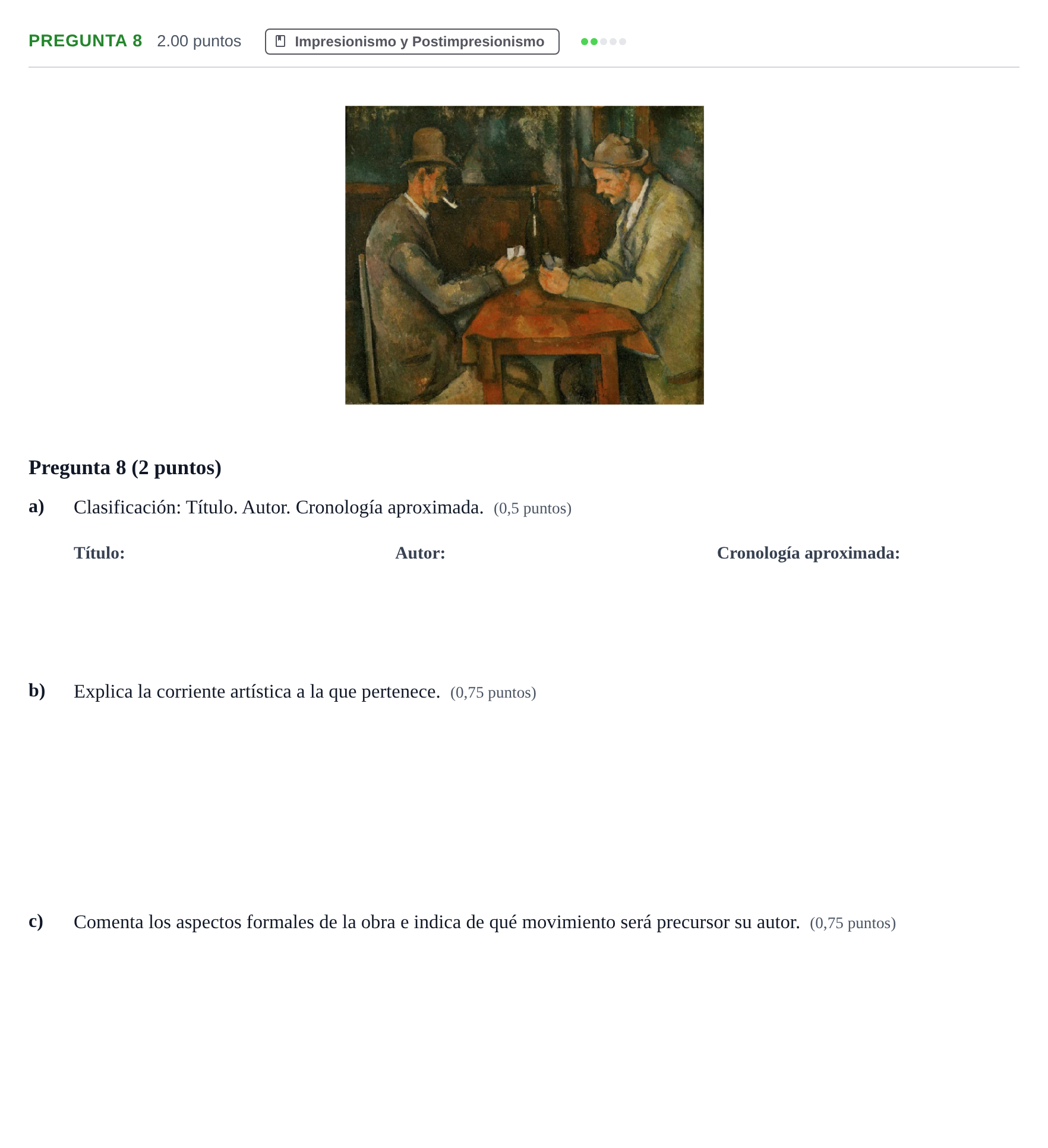 Enunciado: Pregunta 8 · Historia del Arte PAU Asturias Ordinaria 2024