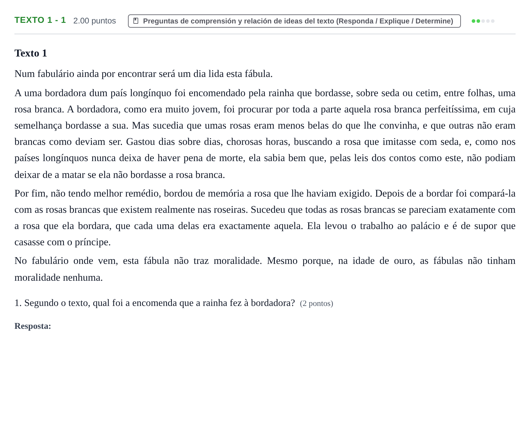 Enunciado: Ejercicio Texto 1 - 1 · Portugués PAU Asturias Ordinaria (2ª lengua extranjera) 2024