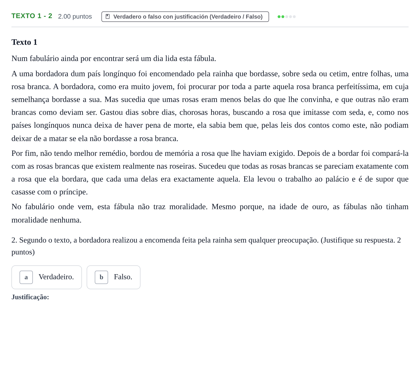 Enunciado: Ejercicio Texto 1 - 2 · Portugués PAU Asturias Ordinaria (2ª lengua extranjera) 2024