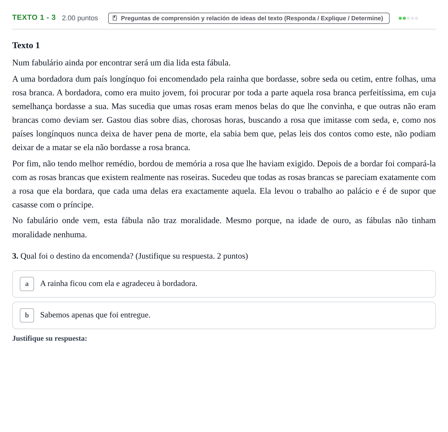 Enunciado: Ejercicio Texto 1 - 3 · Portugués PAU Asturias Ordinaria (2ª lengua extranjera) 2024