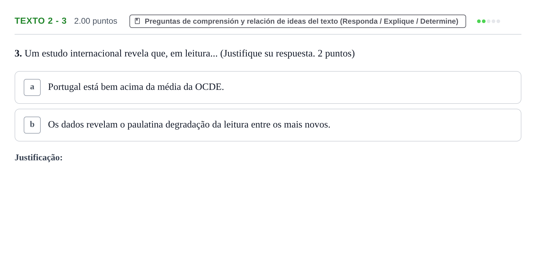Enunciado: Ejercicio Texto 2 - 3 · Portugués PAU Asturias Ordinaria (2ª lengua extranjera) 2024