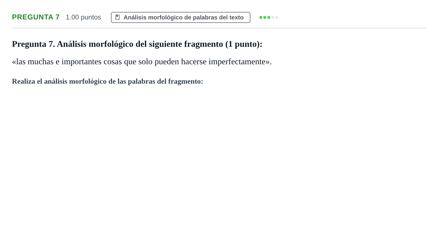Enunciado: Pregunta 7 · Lengua Castellana y Literatura II PAU Asturias Extraordinaria 2024