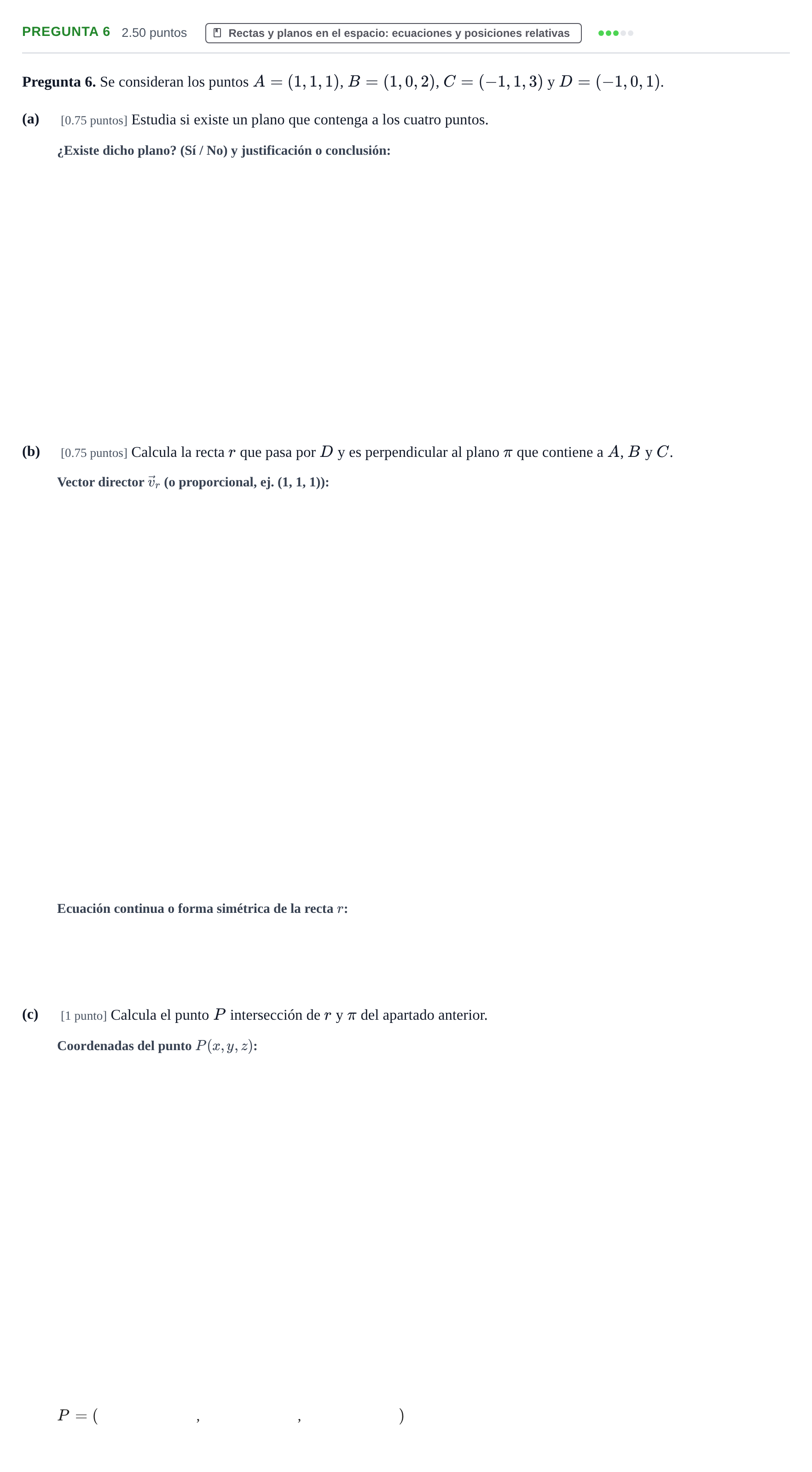 Enunciado: Pregunta 6 · Matemáticas II PAU Asturias Extraordinaria 2024