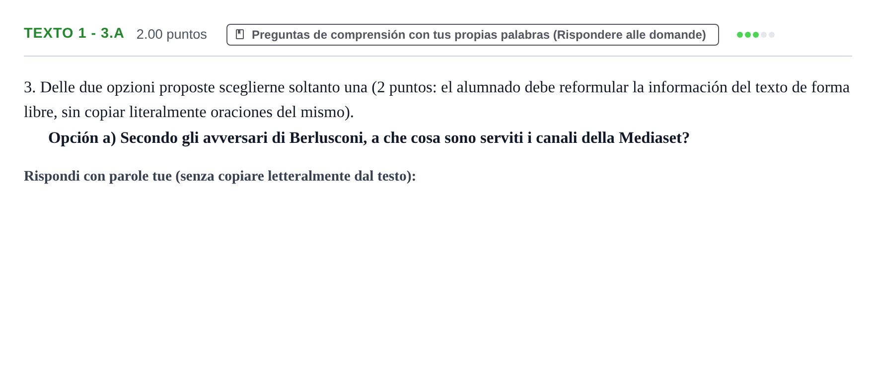 Enunciado: Ejercicio Texto 1 - 3.a · Italiano PAU Asturias Ordinaria 2024