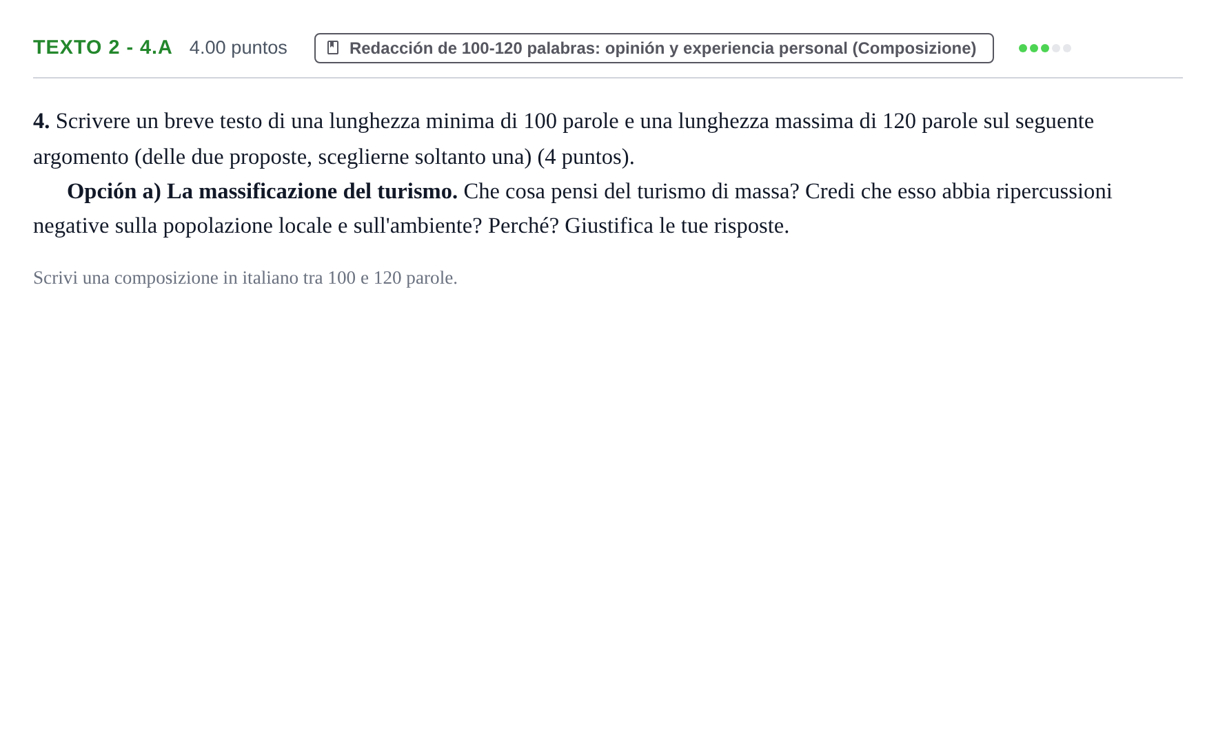 Enunciado: Ejercicio Texto 2 - 4.a · Italiano PAU Asturias Ordinaria 2024
