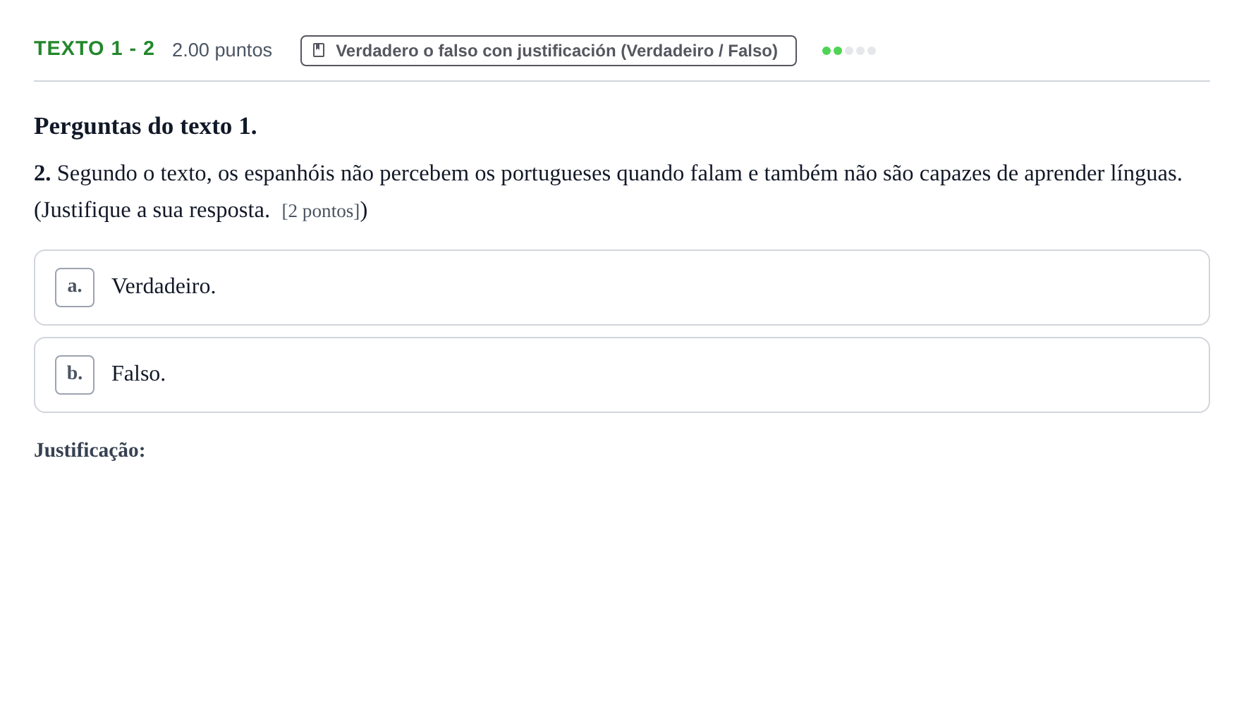Enunciado: Ejercicio Texto 1 - 2 · Portugués PAU Asturias Ordinaria 2024