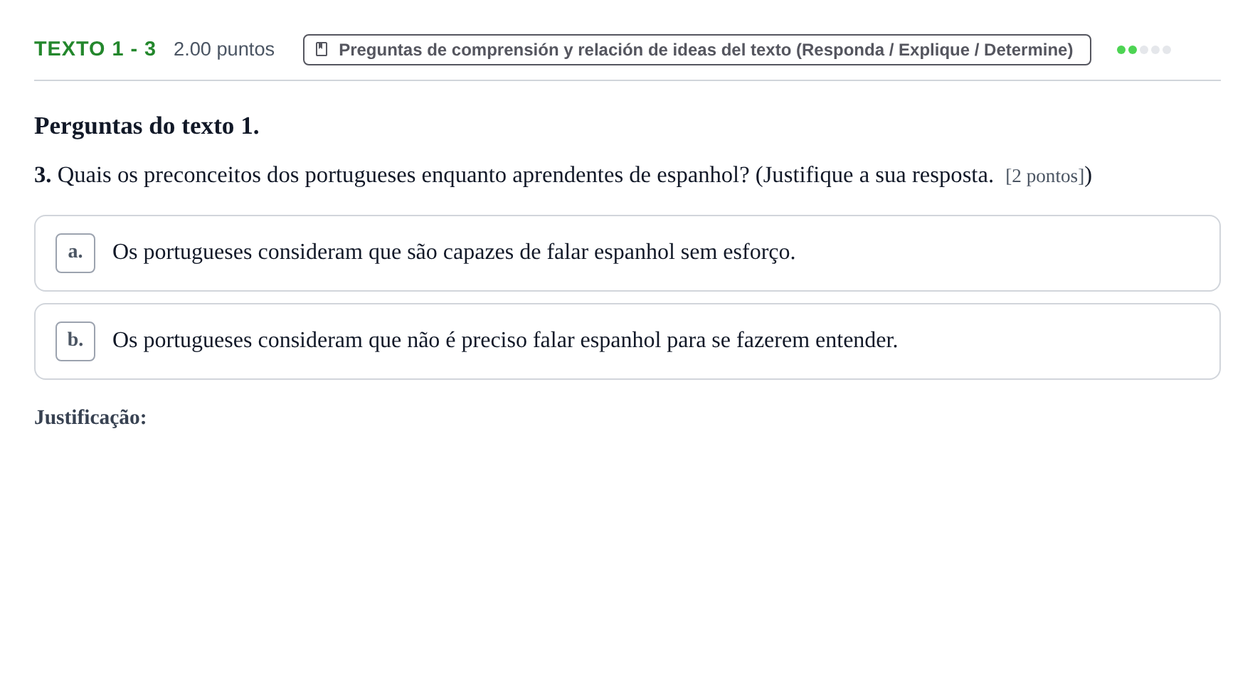 Enunciado: Ejercicio Texto 1 - 3 · Portugués PAU Asturias Ordinaria 2024