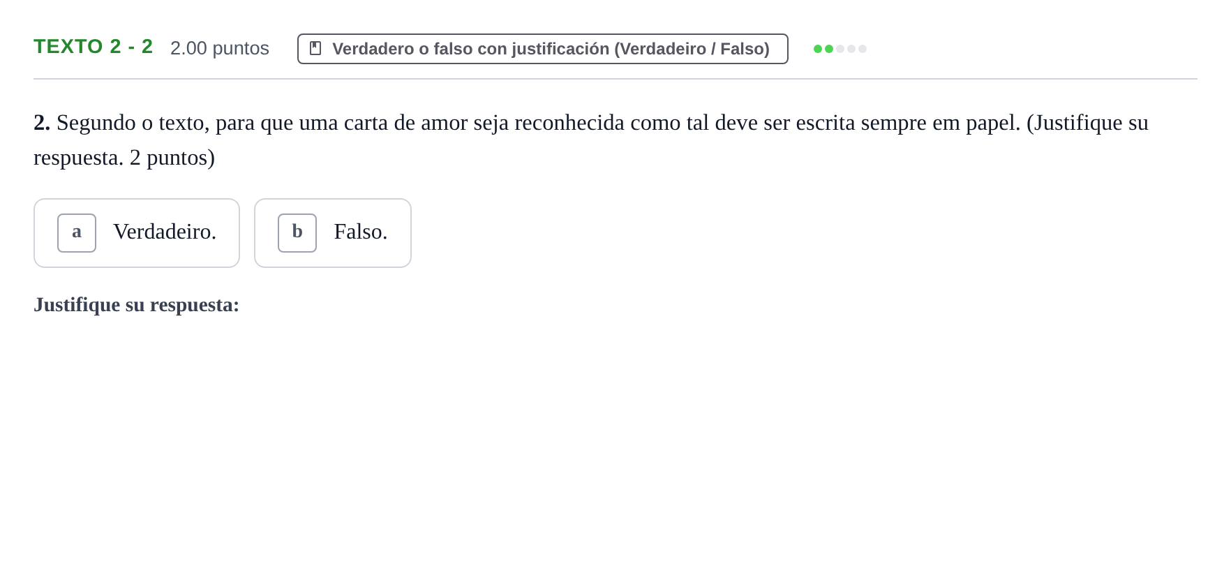 Enunciado: Ejercicio Texto 2 - 2 · Portugués PAU Asturias Ordinaria 2024
