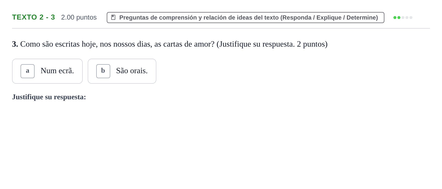 Enunciado: Ejercicio Texto 2 - 3 · Portugués PAU Asturias Ordinaria 2024