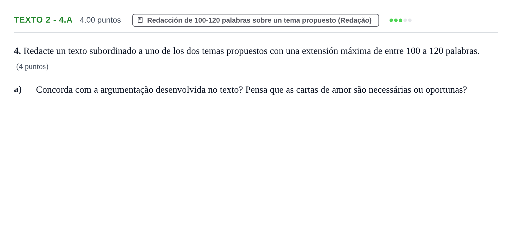 Enunciado: Ejercicio Texto 2 - 4.a · Portugués PAU Asturias Ordinaria 2024