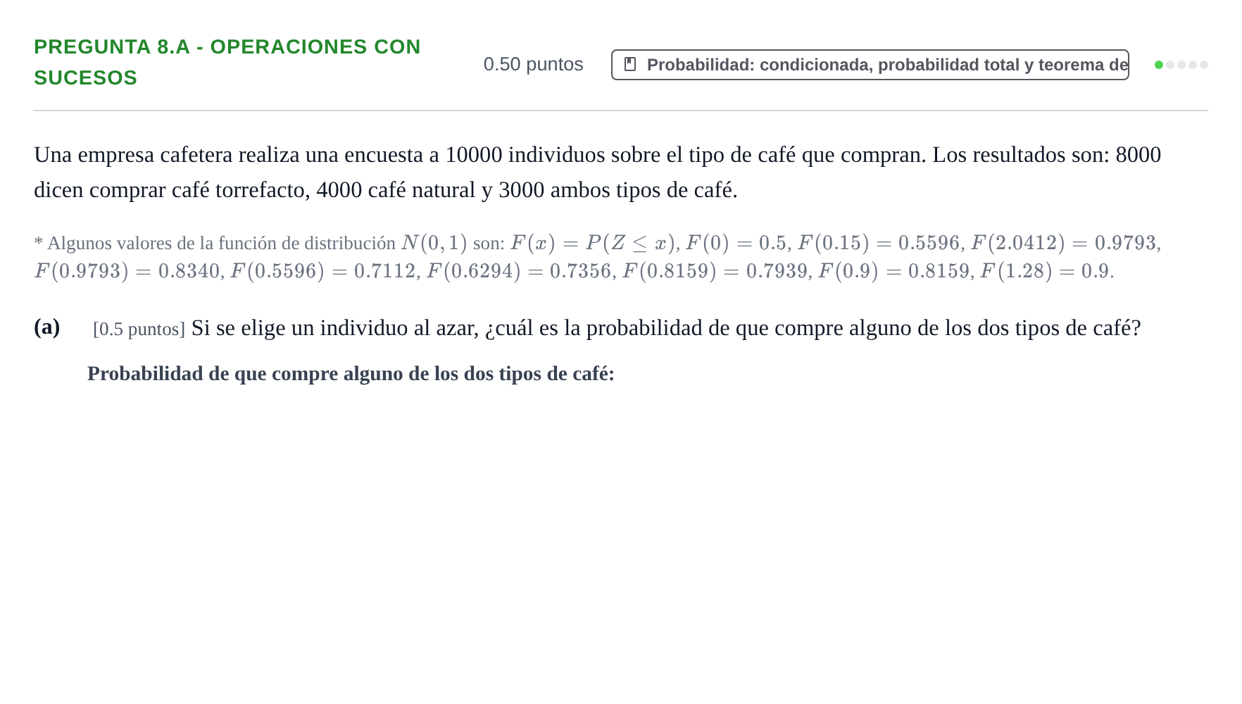 Enunciado: Pregunta 8.a - Operaciones con sucesos · Matemáticas II PAU Asturias Ordinaria 2024