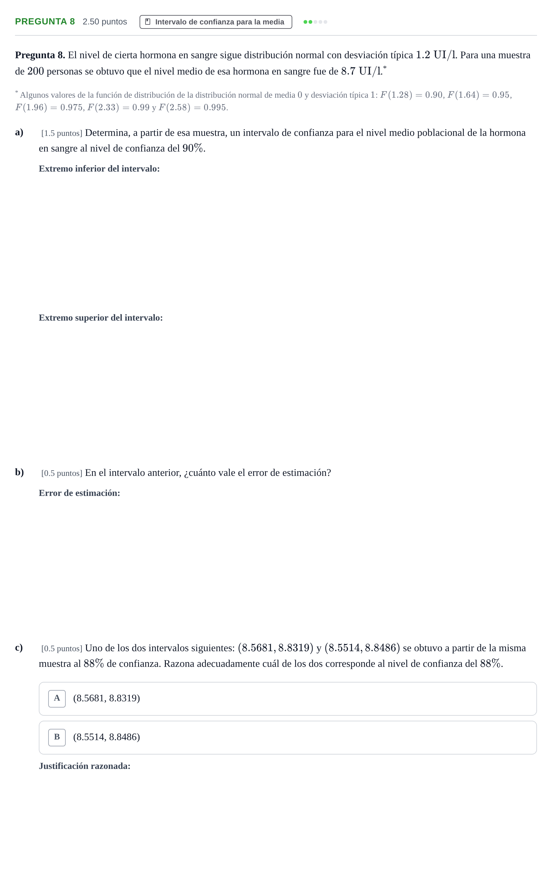 Enunciado: Pregunta 8 · Matemáticas aplicadas a las Ciencias Sociales II PAU Asturias Ordinaria 2024