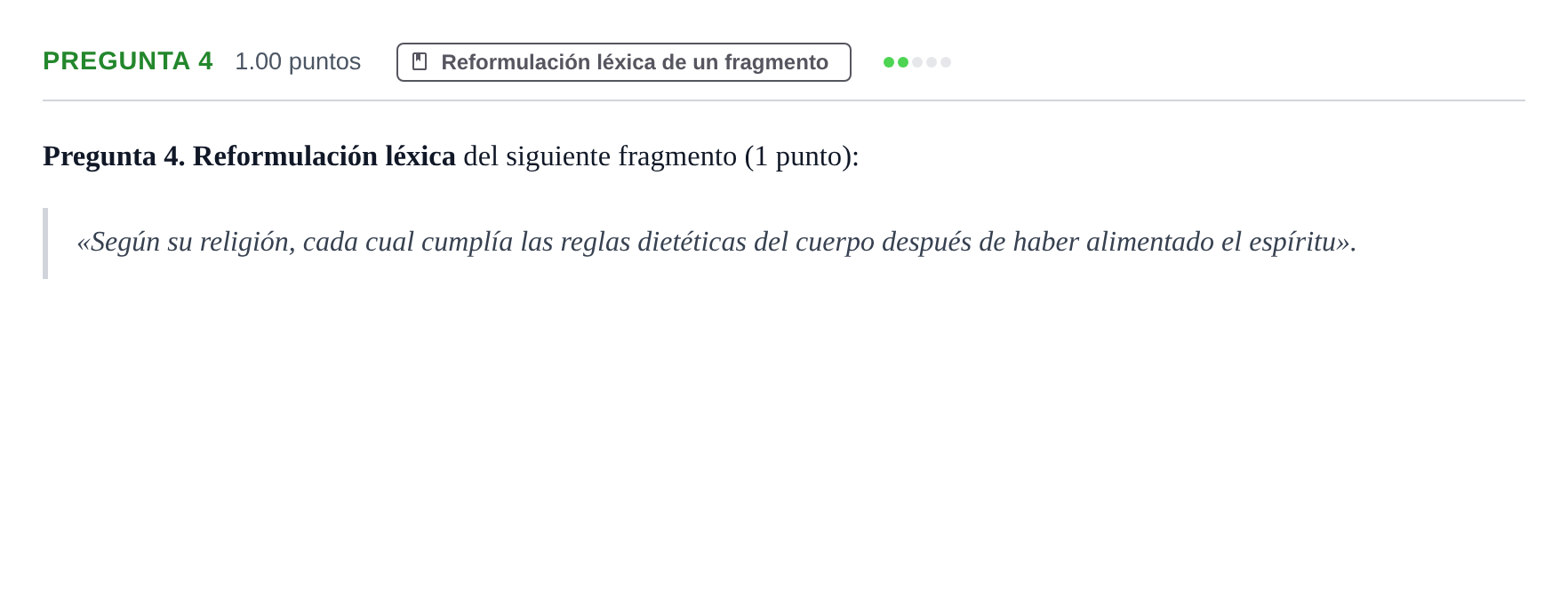 Enunciado: Pregunta 4 · Lengua Castellana y Literatura II PAU Asturias Ordinaria 2024