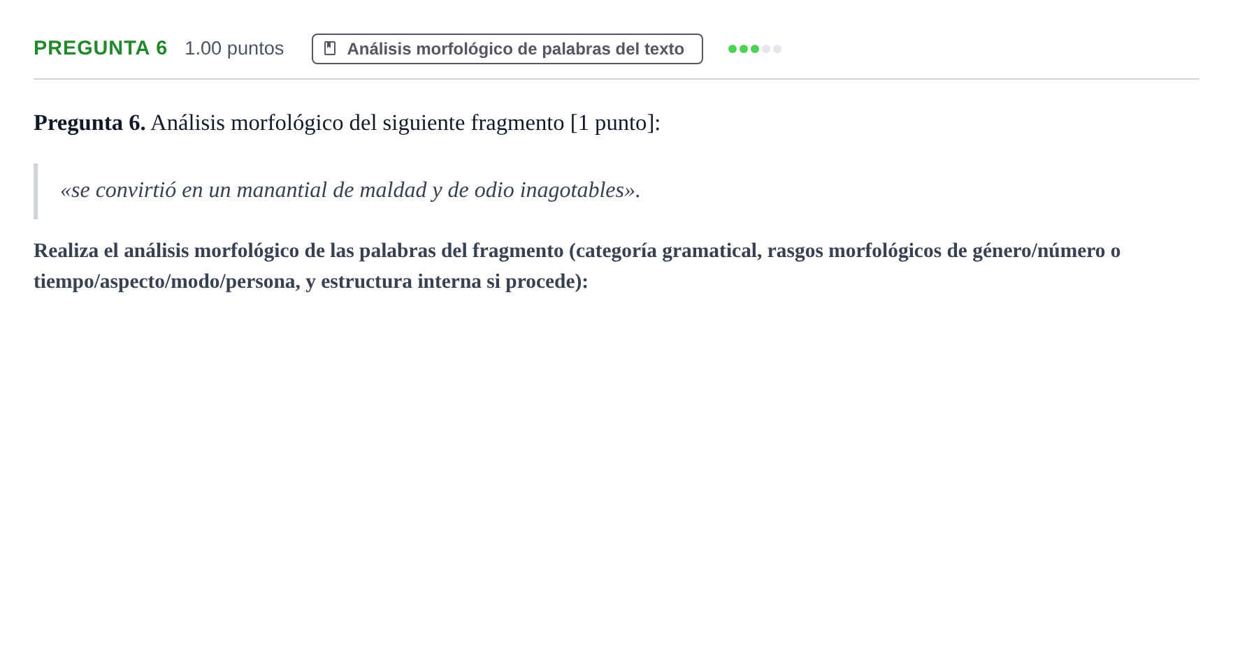 Enunciado: Pregunta 6 · Lengua Castellana y Literatura II PAU Asturias Ordinaria 2024