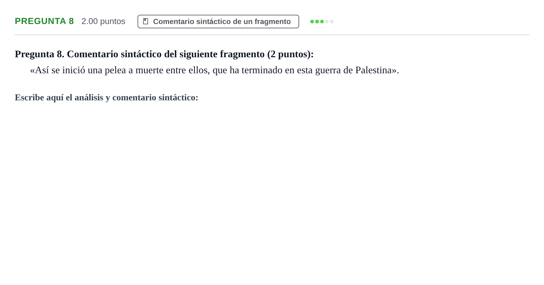 Enunciado: Pregunta 8 · Lengua Castellana y Literatura II PAU Asturias Ordinaria 2024