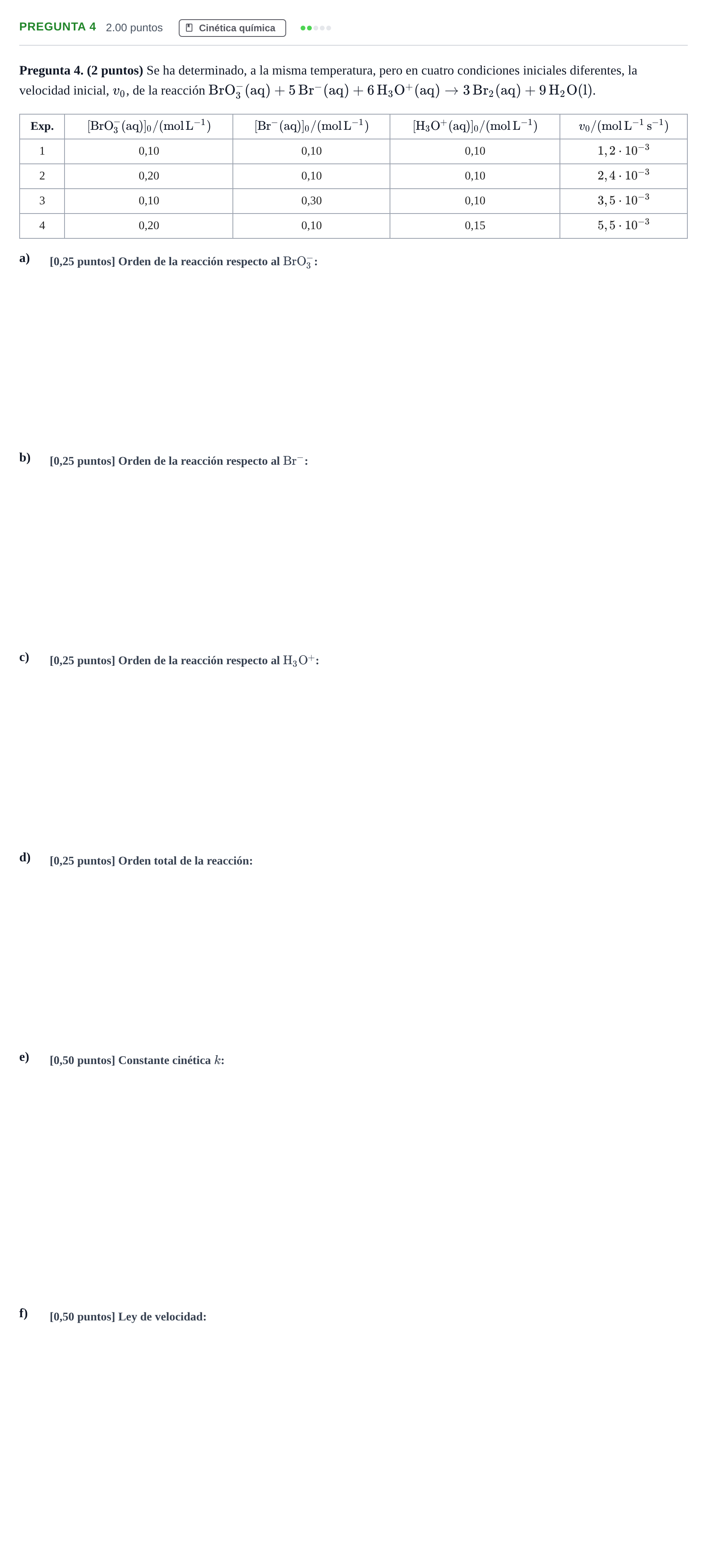 Enunciado: Pregunta 4 · Química PAU Asturias Extraordinaria 2024