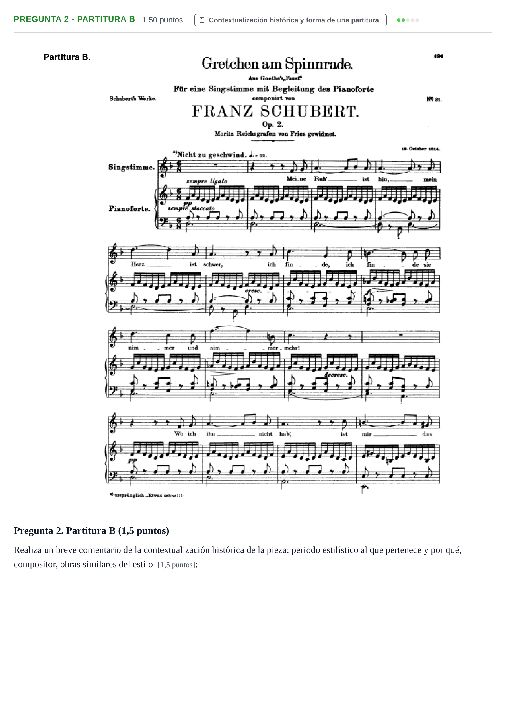 Enunciado: Pregunta 2 - Partitura B · Análisis Musical II PAU Asturias Ordinaria 2024
