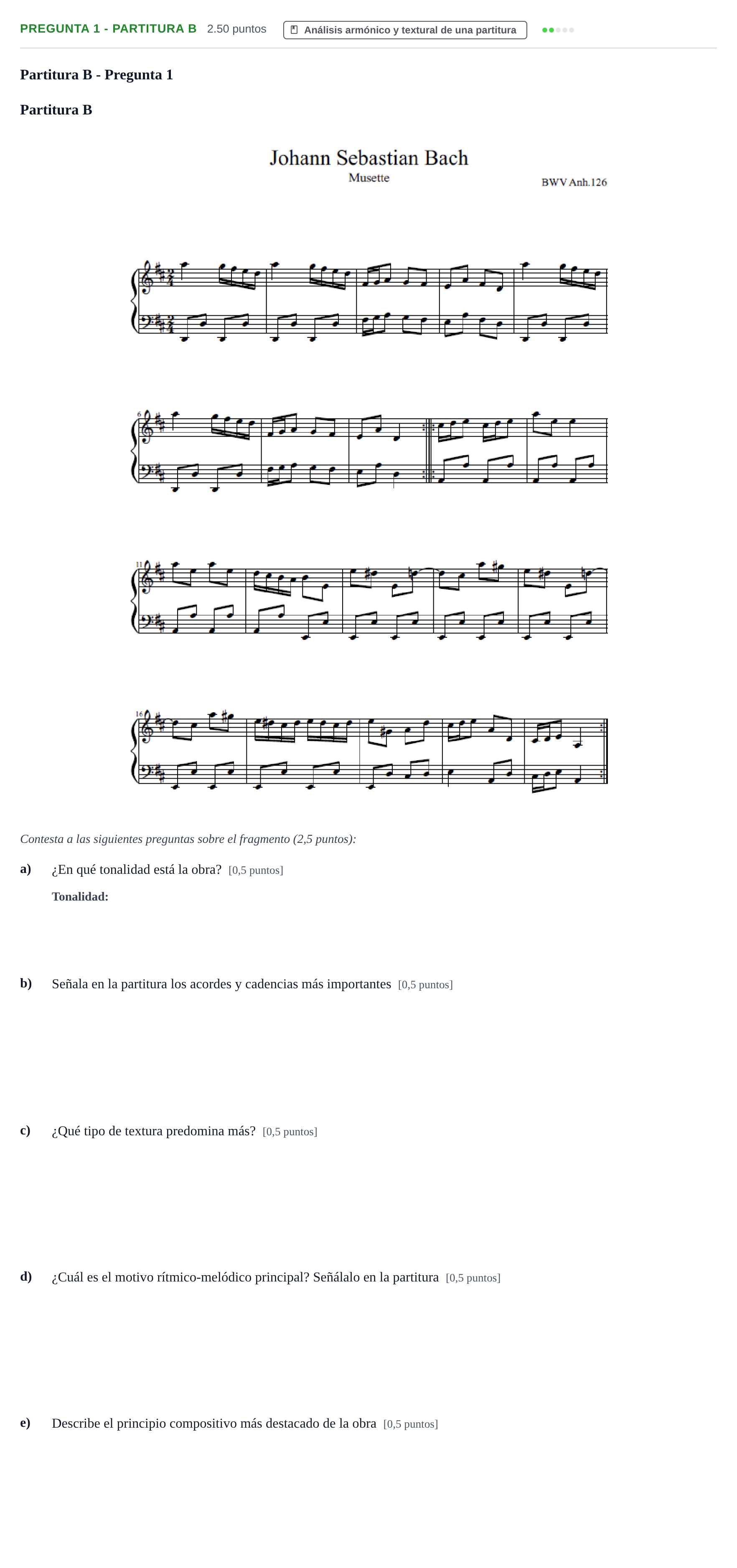 Enunciado: Pregunta 1 - Partitura B · Análisis Musical II PAU Asturias Extraordinaria 2024