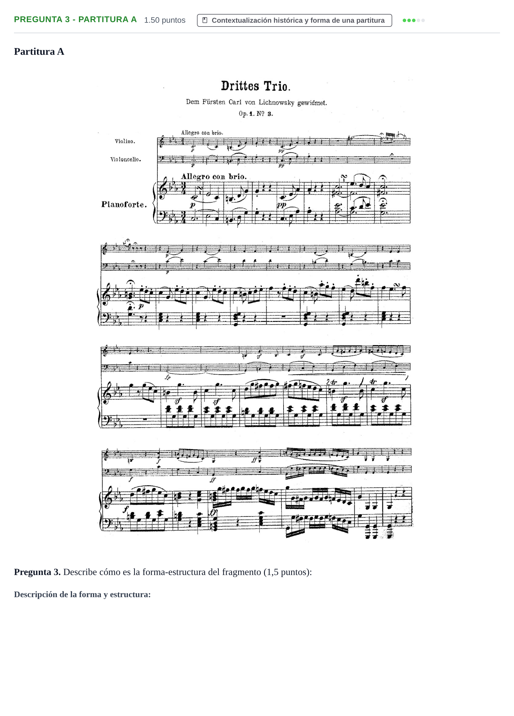 Enunciado: Pregunta 3 - Partitura A · Análisis Musical II PAU Asturias Extraordinaria 2024