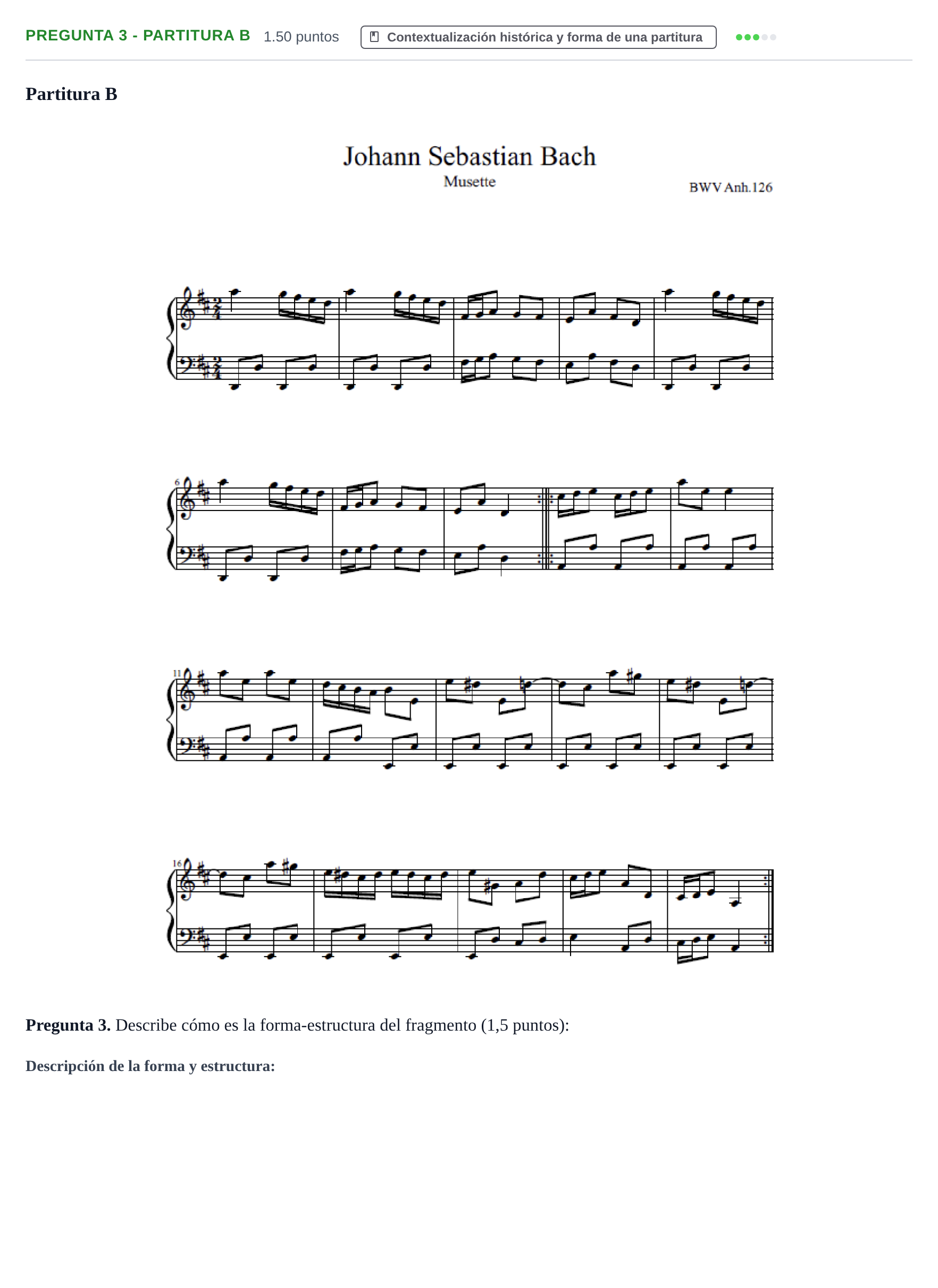 Enunciado: Pregunta 3 - Partitura B · Análisis Musical II PAU Asturias Extraordinaria 2024