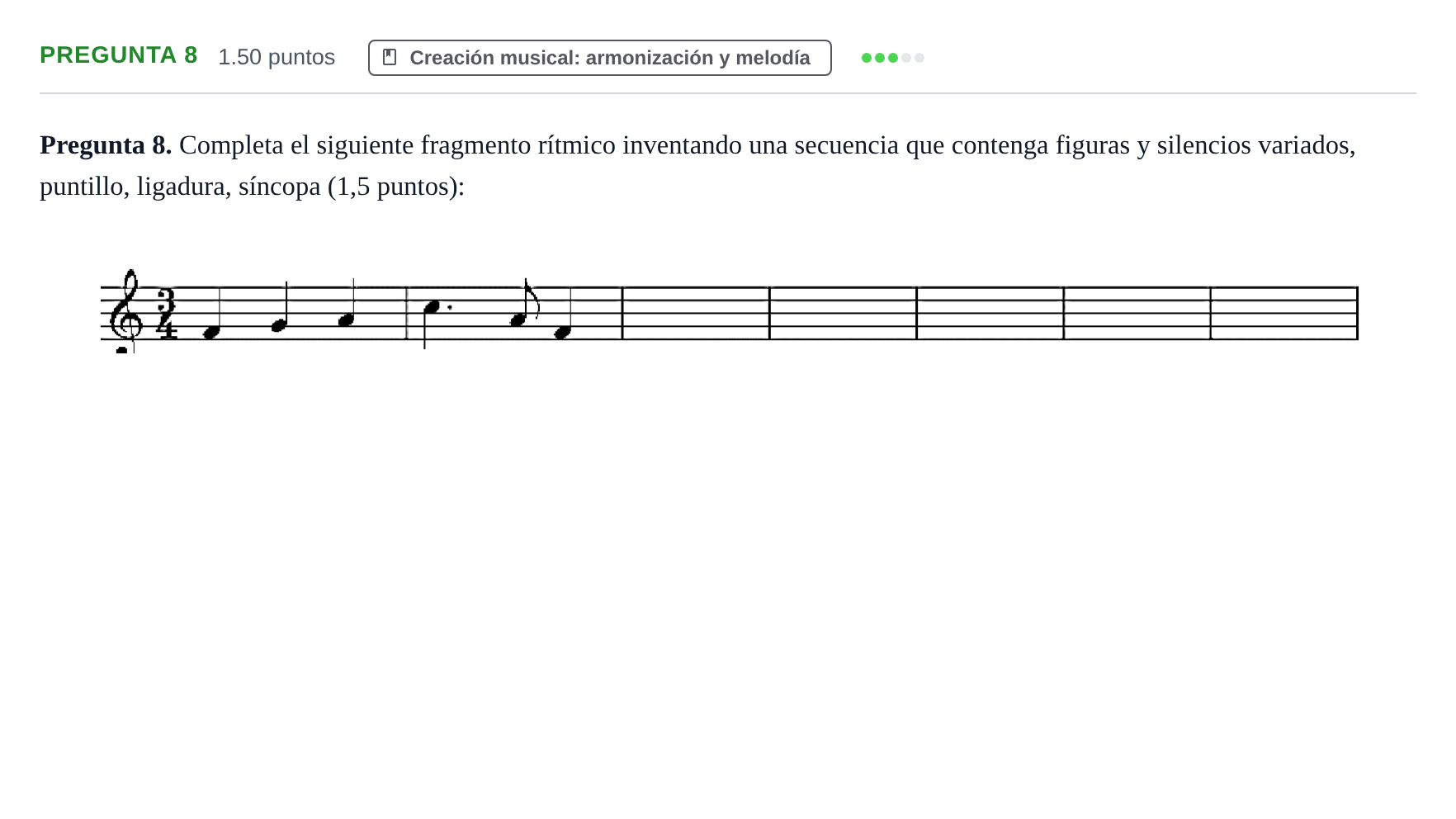Enunciado: Pregunta 8 · Análisis Musical II PAU Asturias Extraordinaria 2024